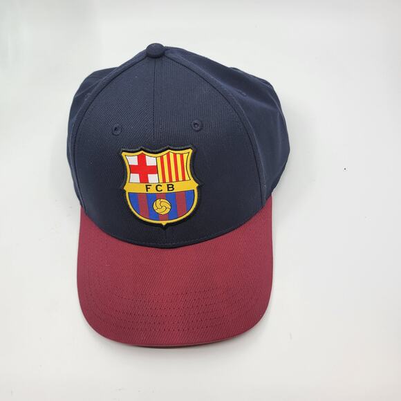FC Barcelona Hat Cap Football Soccer FCB Red Maroon / Navy Blue New - Picture 5 of 8